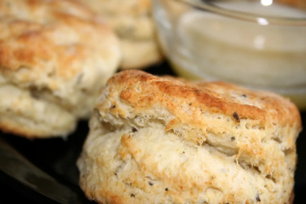 Savory Herb Biscuits (Sage and Caraway) With Garlic Butter