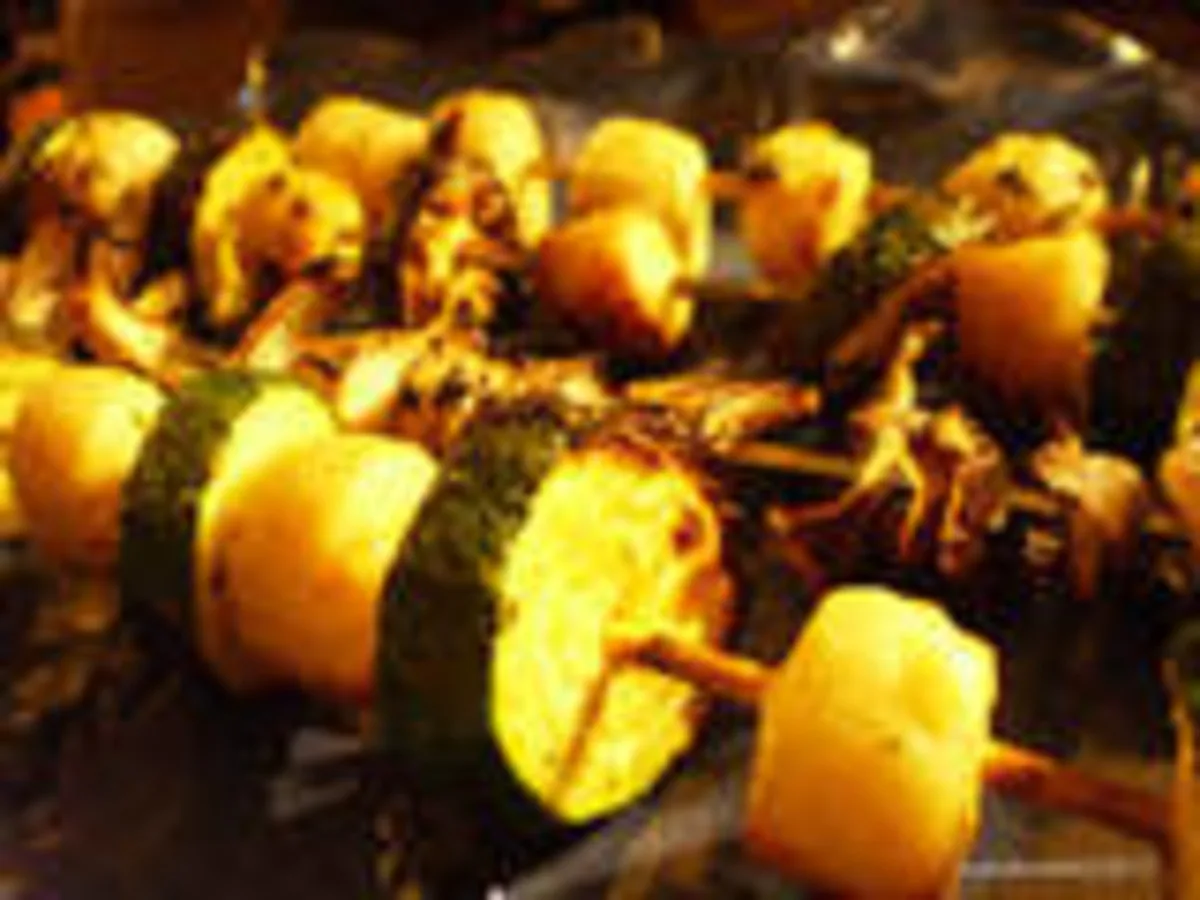 Scallop-Veggie Skewers