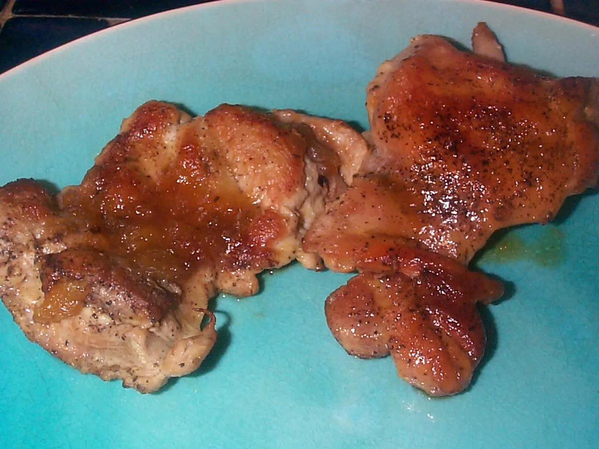 Seared Chicken Thighs With Plum Glaze