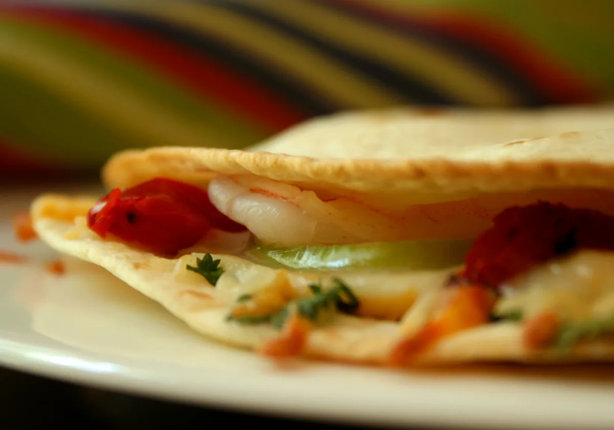 Shrimp and Tomatillo Quesadillas