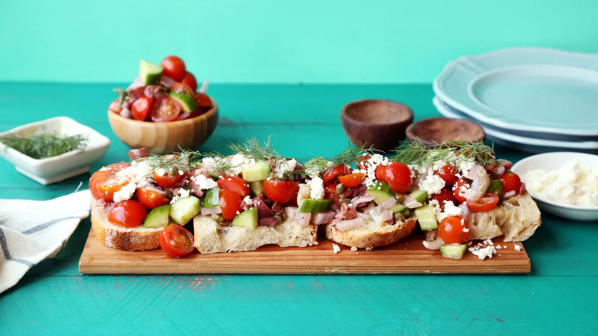 Sourdough Toast With Greek Topping