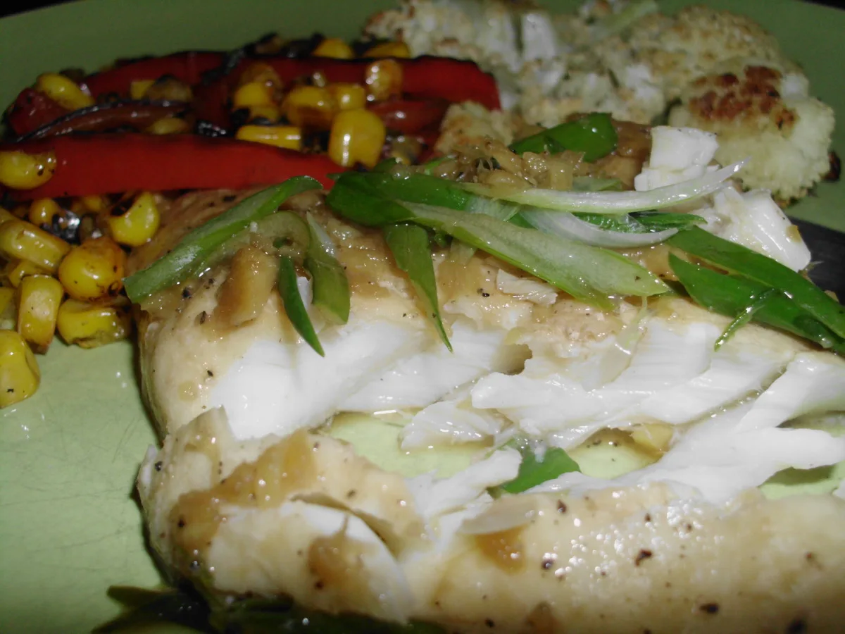 Steamed Cod With Ginger and Scallions