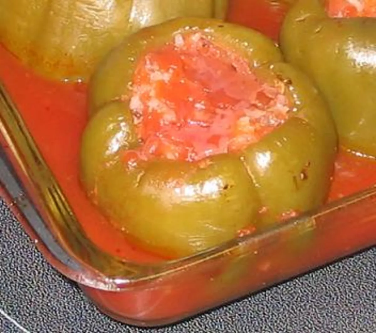 Stuffed Green Bell Peppers With Clamato
