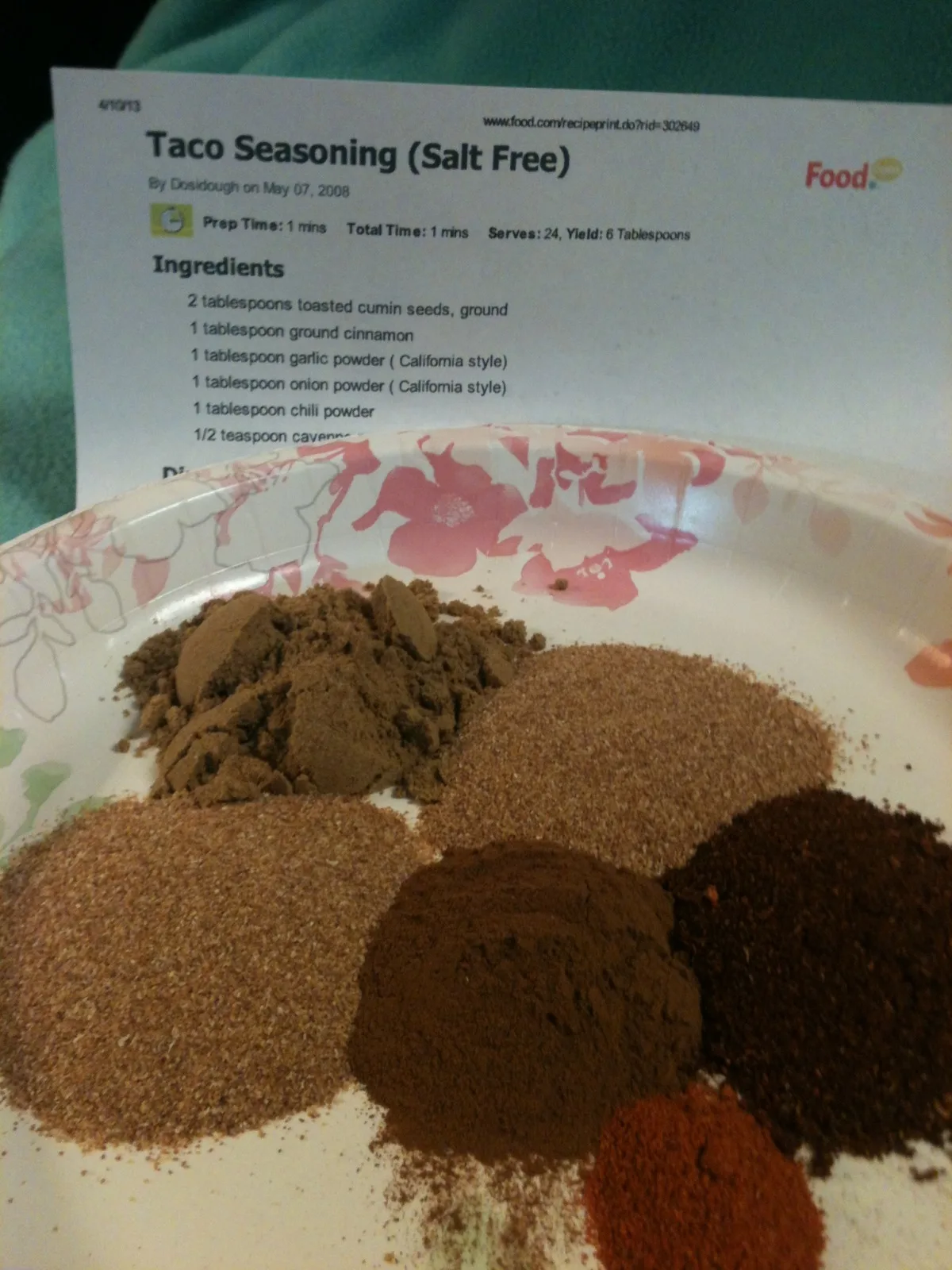 Taco Seasoning (Salt Free)