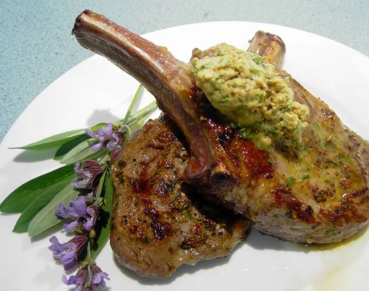 Veal Chops with Mustard-sage Butter