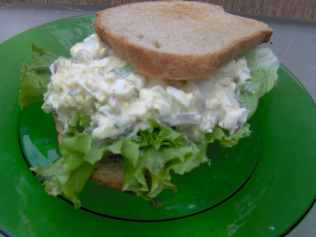 Warm Egg Salad on Whole Wheat Toast