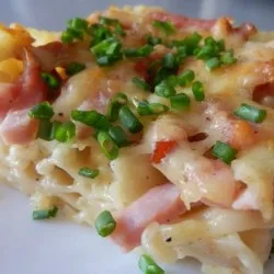 Макаронна запіканка з шинкою