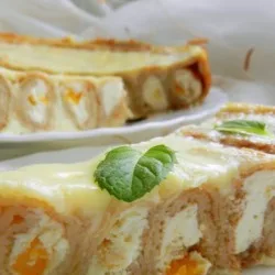 Млинцевий пиріг з сирною начинкою