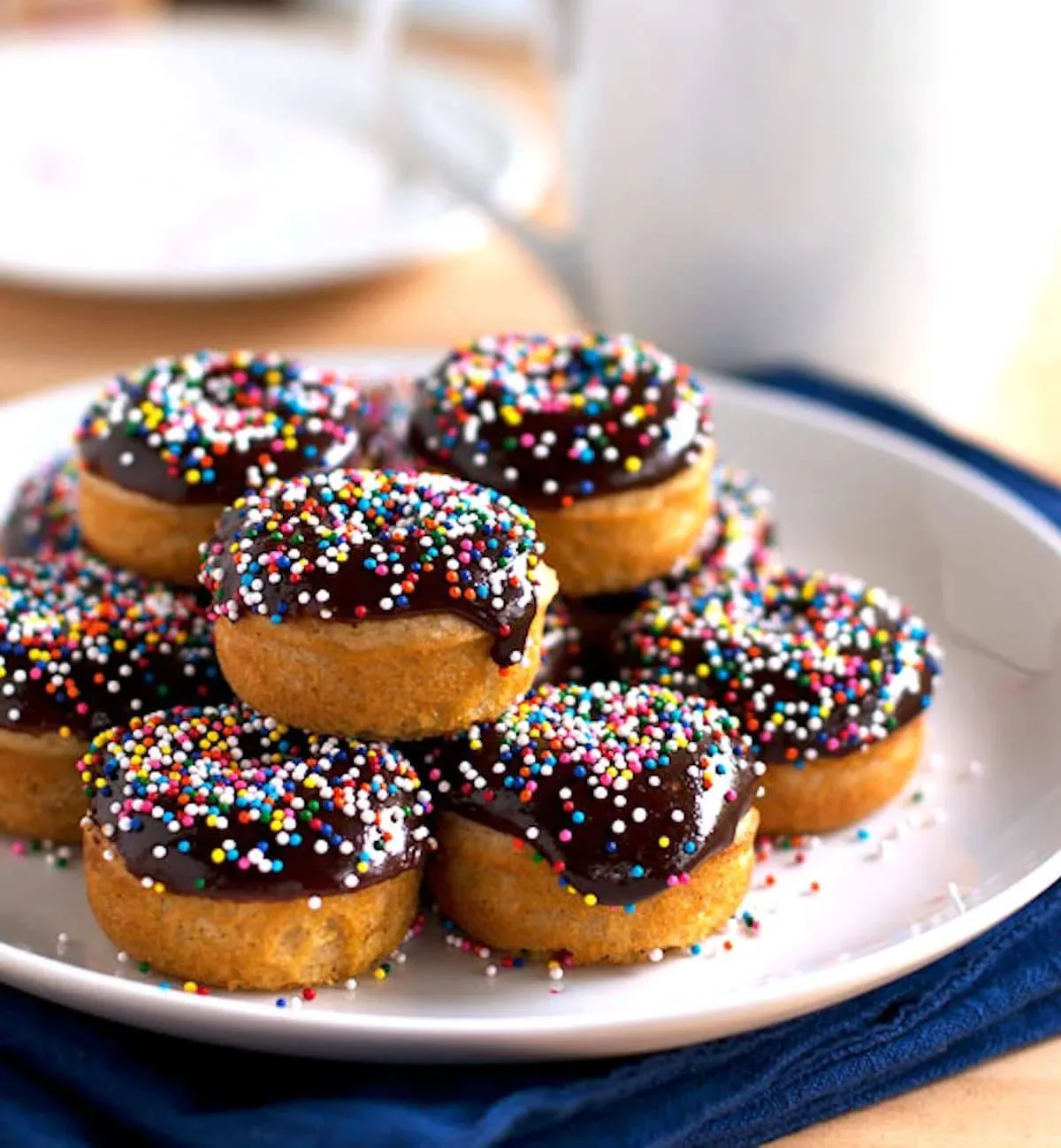 Chocolate Glazed Baked Mini Donuts