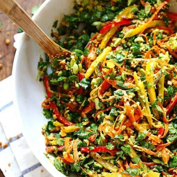 Chopped Thai Salad with Sesame Garlic Dressing