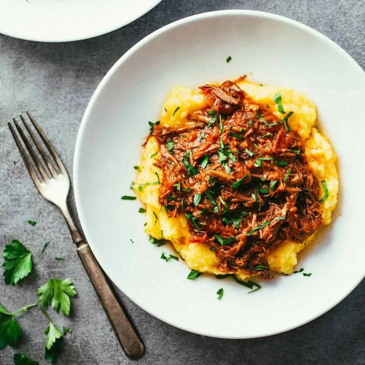 Crockpot Braised Beef Ragu with Polenta