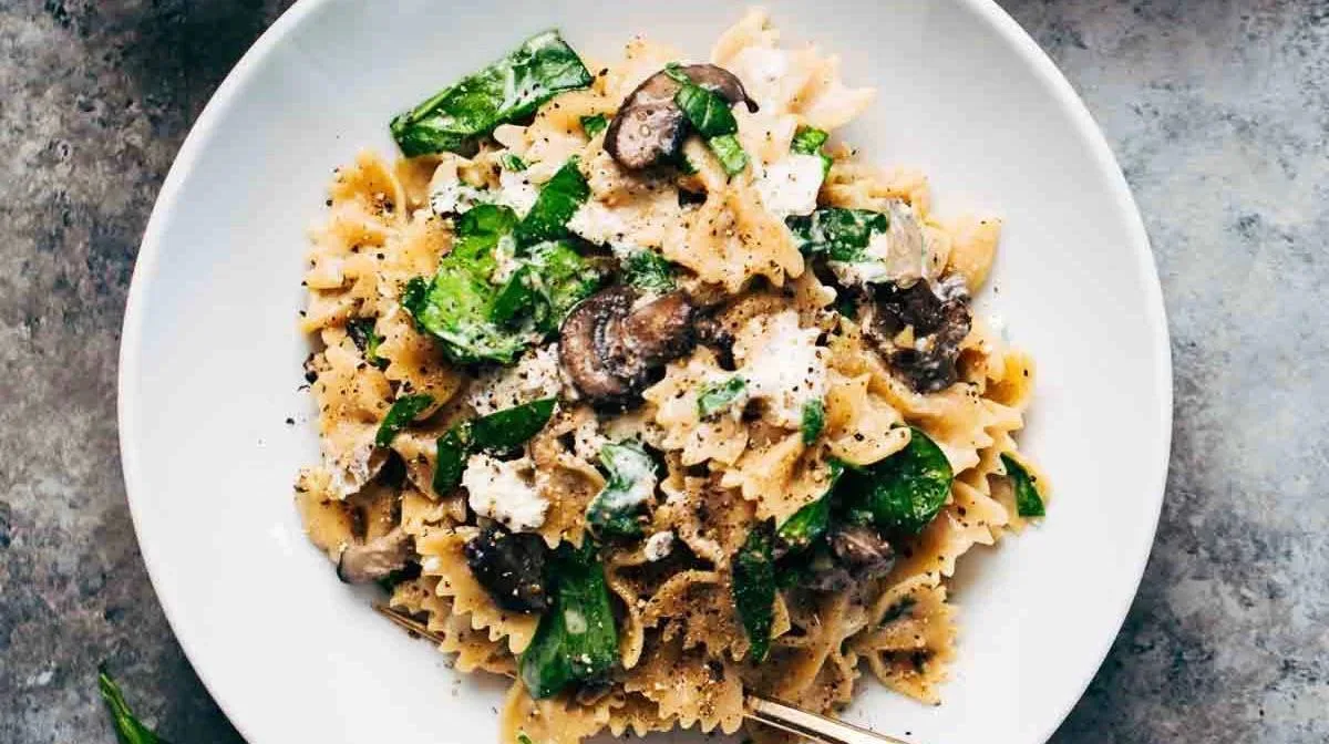 Date Night Mushroom Pasta with Goat Cheese