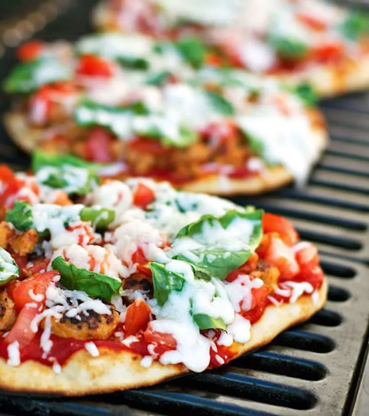 Grilled Chicken Sausage, Spinach, and Mozzarella Pizza