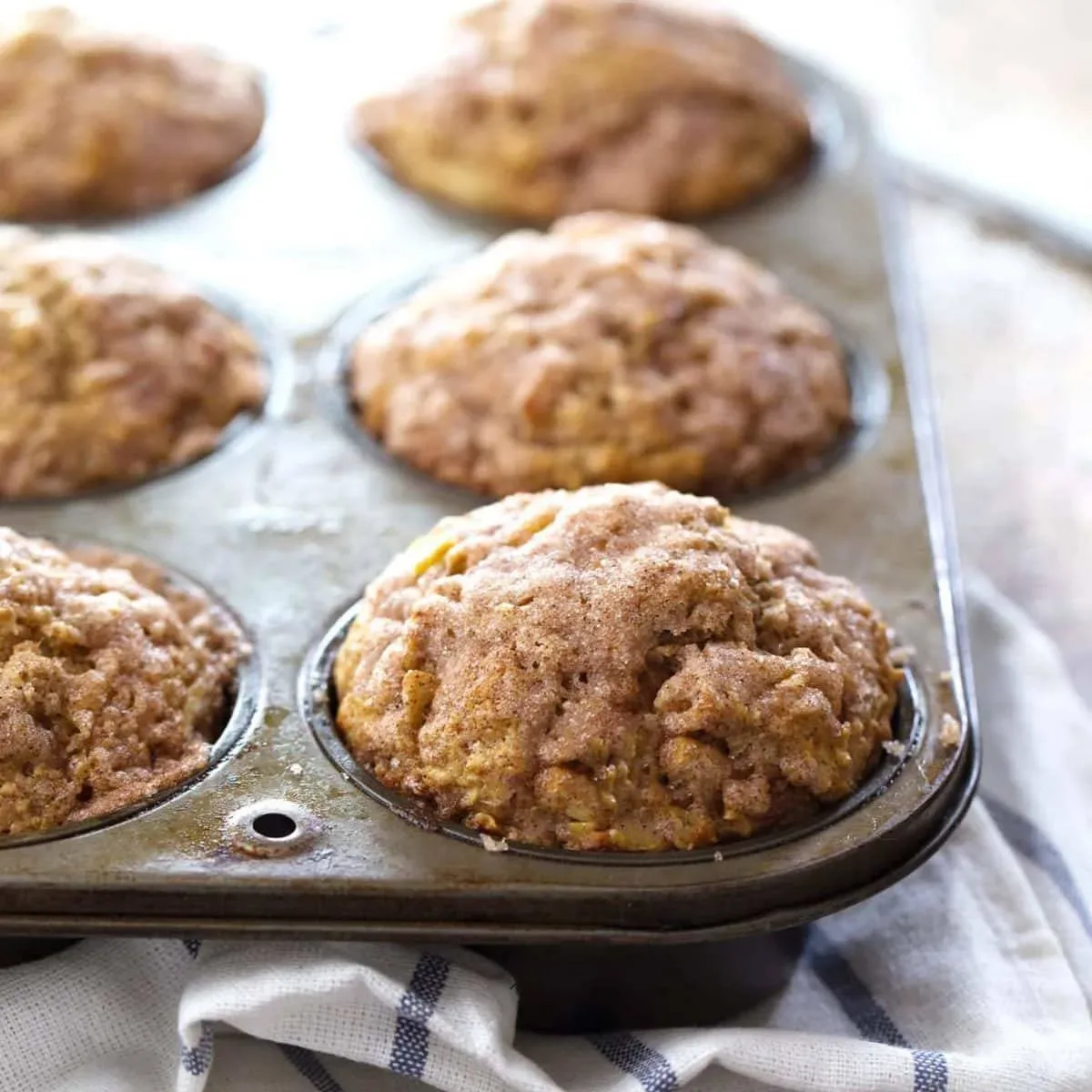 Healthy Cinnamon Sugar Apple Muffins