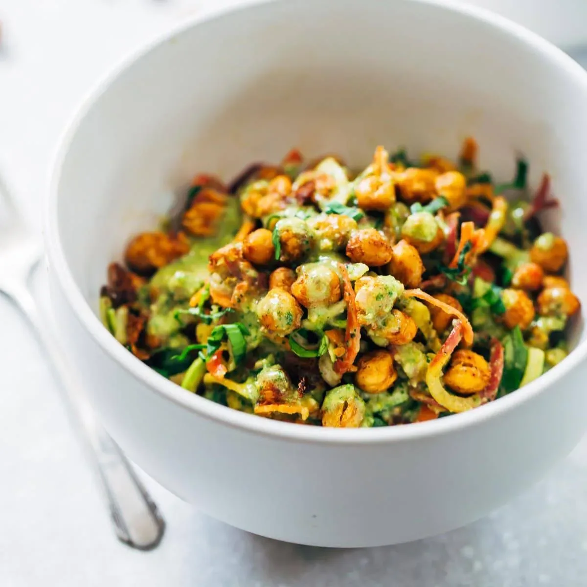 Rainbow Power Salad with Roasted Chickpeas