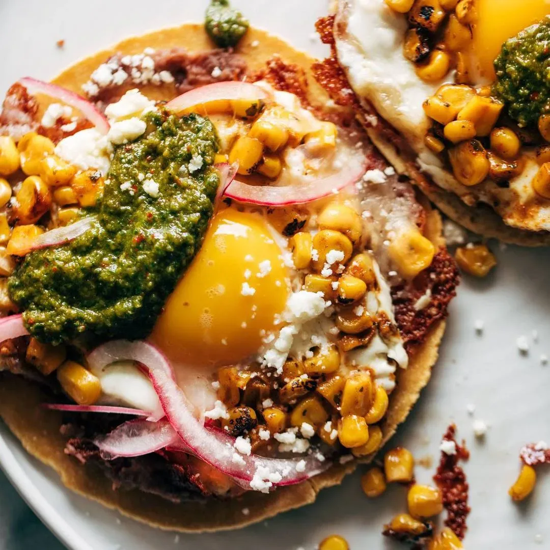 Roasted Corn and Fried Egg Tacos