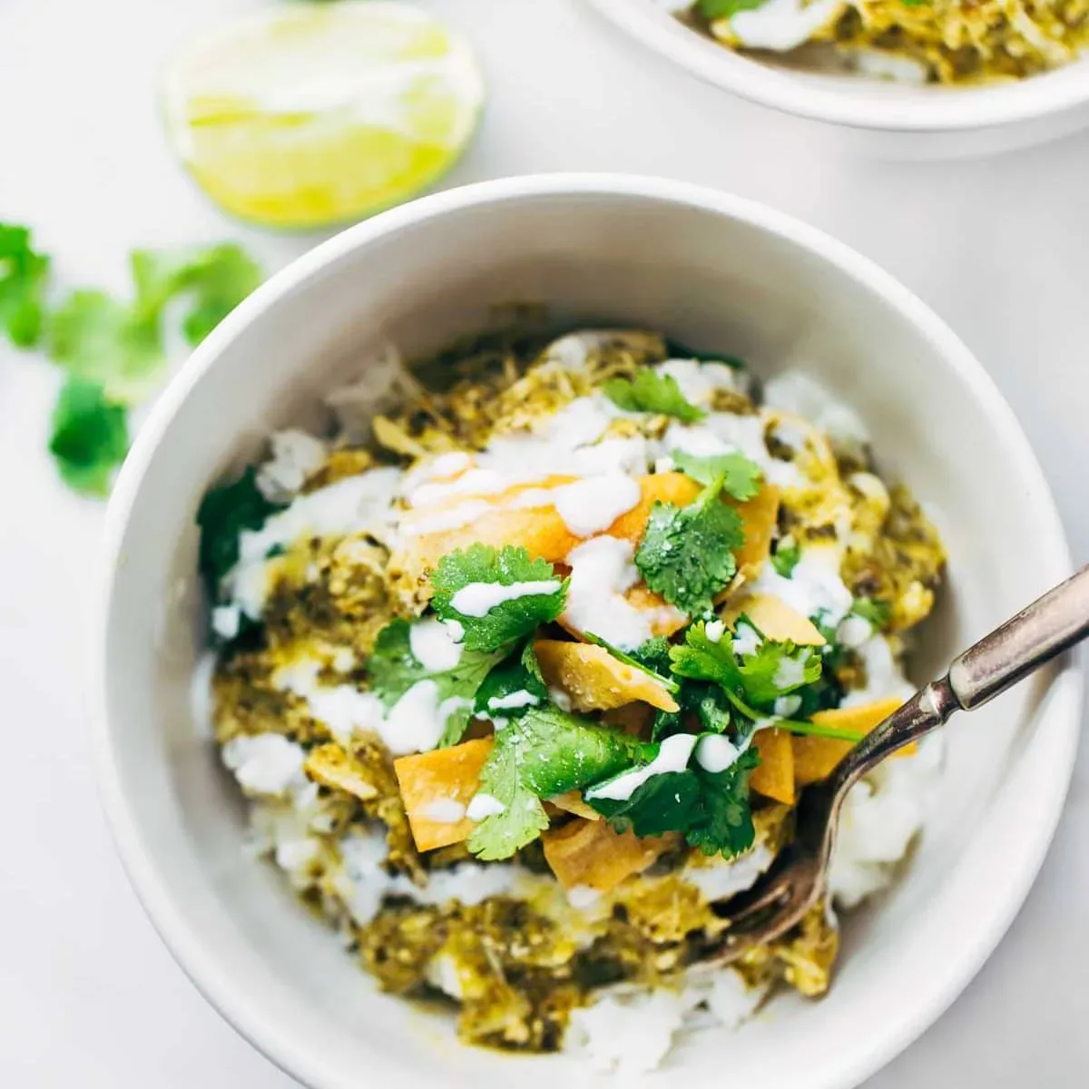 Roasted Tomatillo Chicken and Rice Bowls