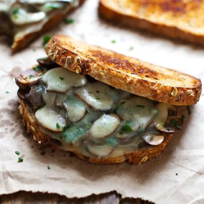 Simple Garlic Butter Mushroom & Provolone Melts