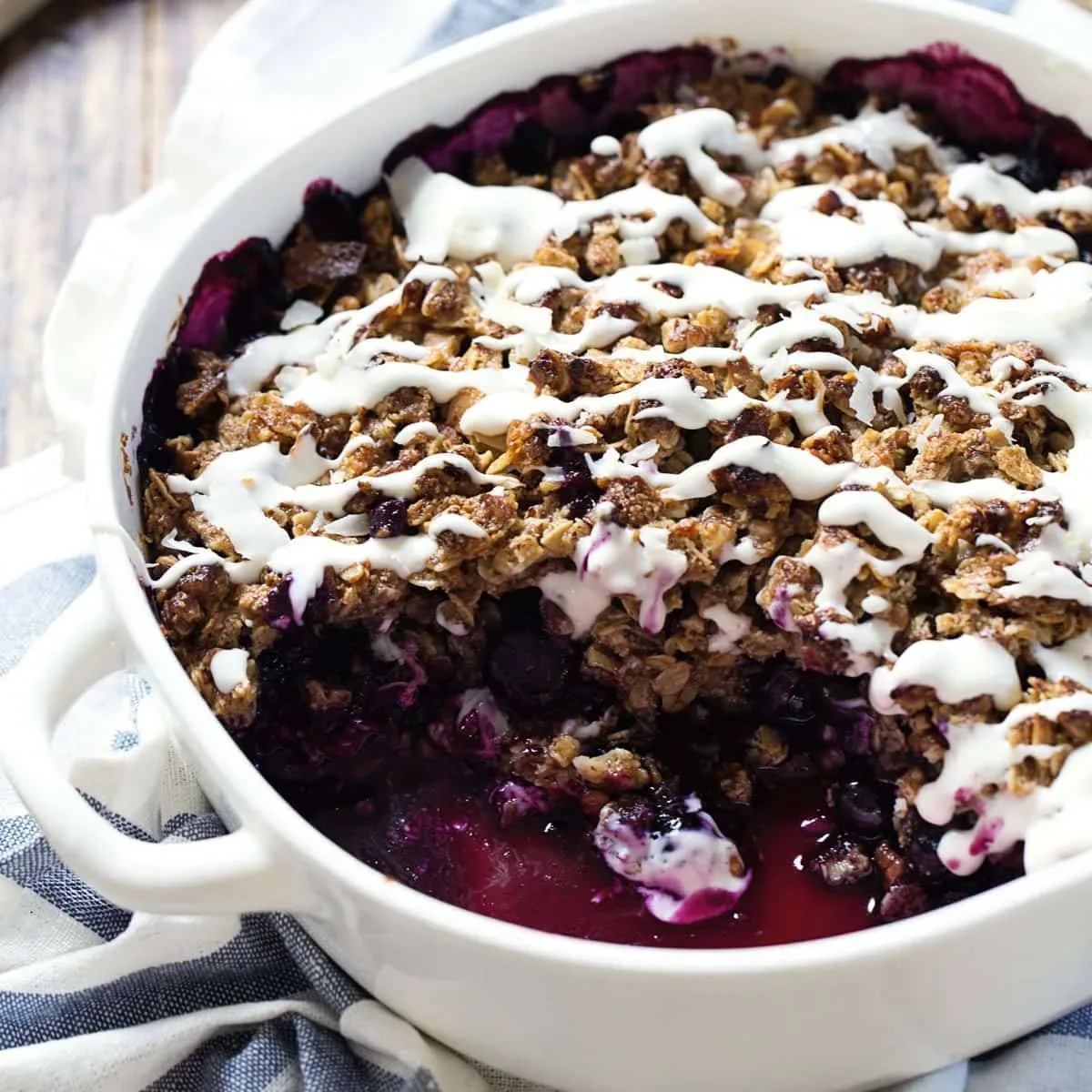 Simple Oat & Pecan Blueberry Crisp