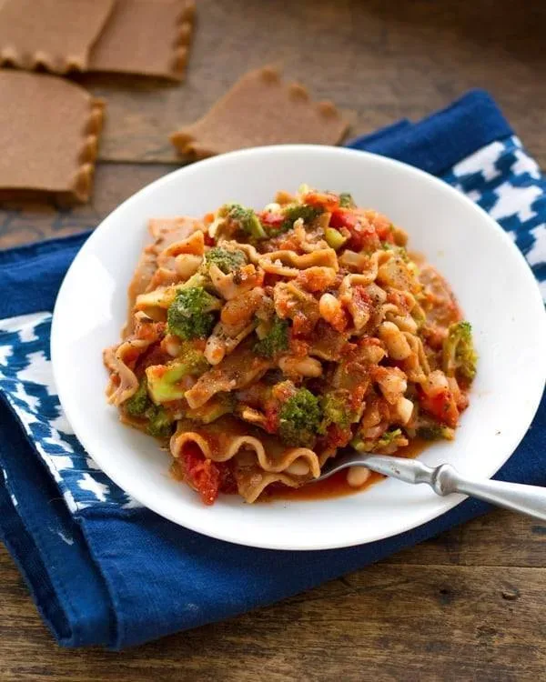 Stovetop Broccoli and White Bean Lasagna