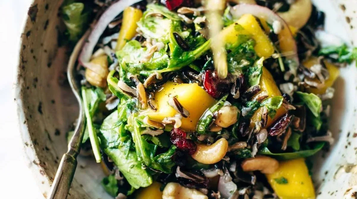 Thanksgiving Salad with Wild Rice and Lemon Dressing