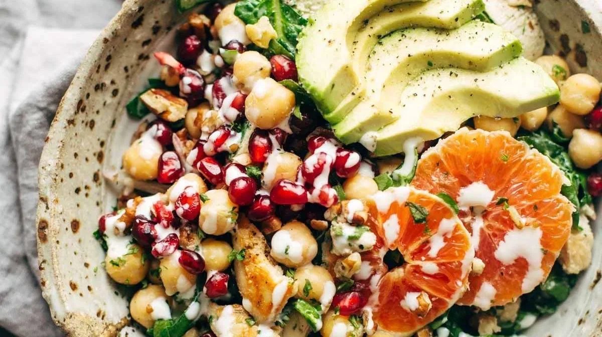 Winter Spa Salad with Lemon Chicken