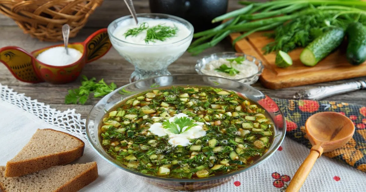 Рибна окрошка на квасі