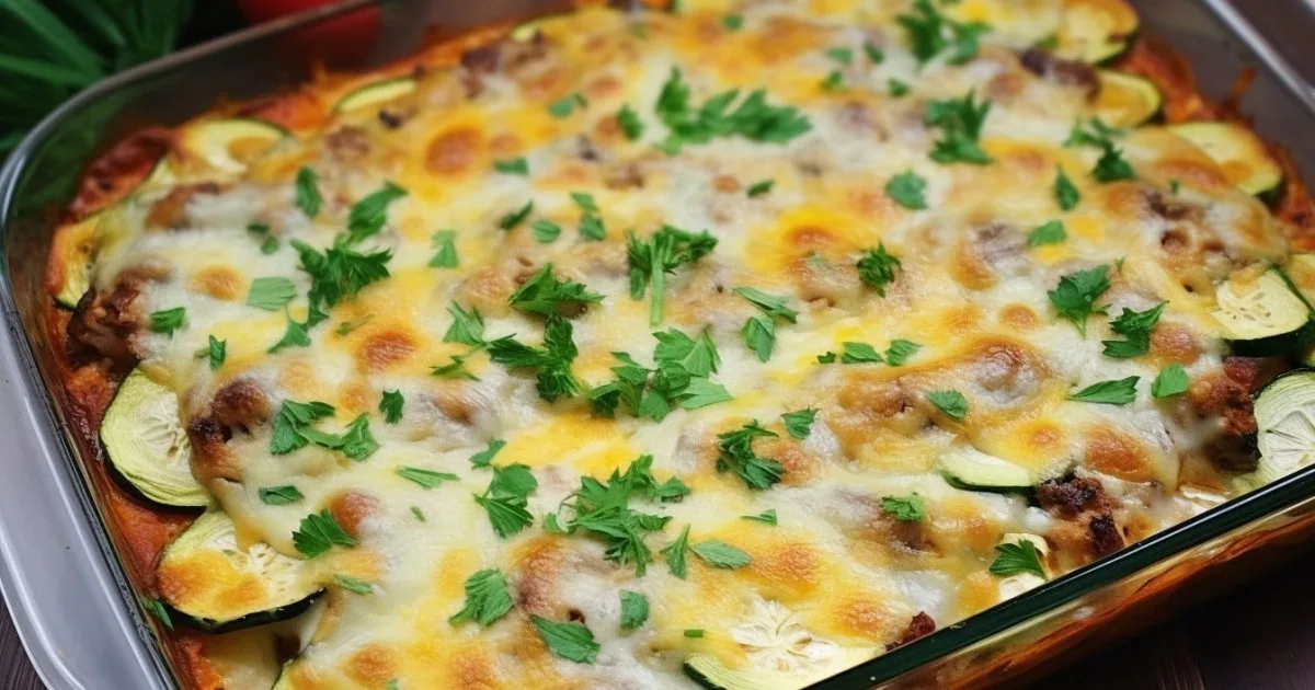 Запіканка з м’ясом, кабачками і молодою картоплею