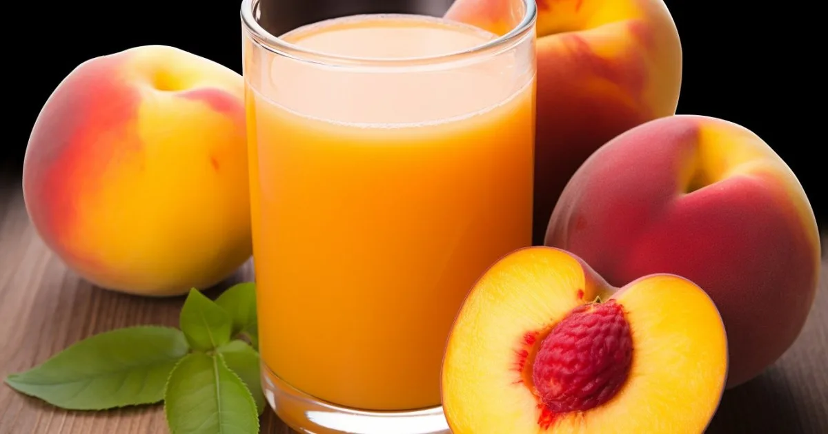 Сік з персиків на зиму із м'якоттю