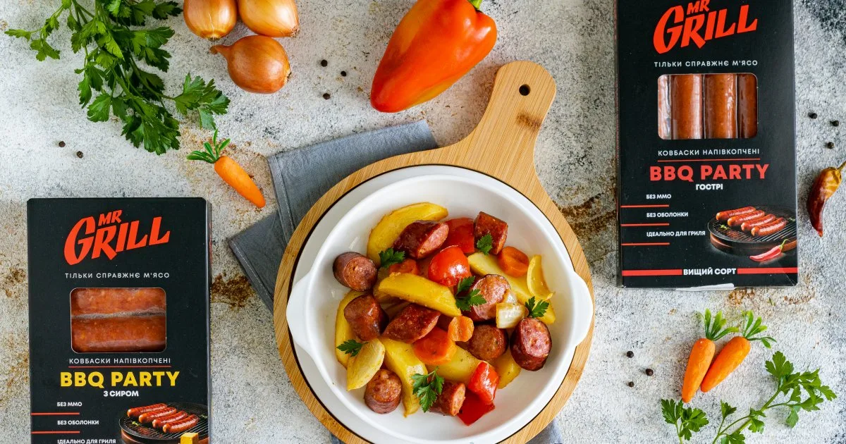 Картопля запечена з ковбасками по-німецьки