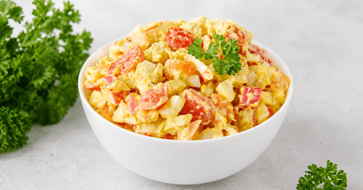 Салат «Корал» з куркою і крабовими паличками