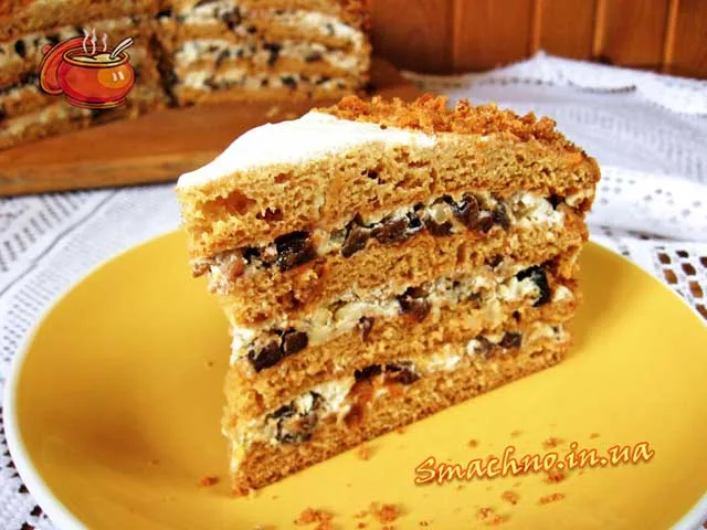 Honey Cake with Prunes and Nuts