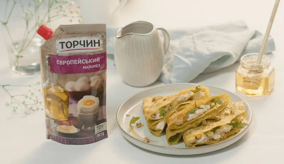Млинці з козиним сиром (бринзою) та руколою